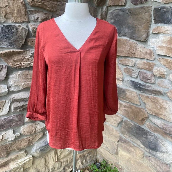 GAP Factory Tierra Red 3/4 Sleeve Blouse - Picture 5 of 15